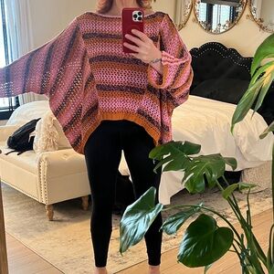 Free People oversized open knit top, Size L